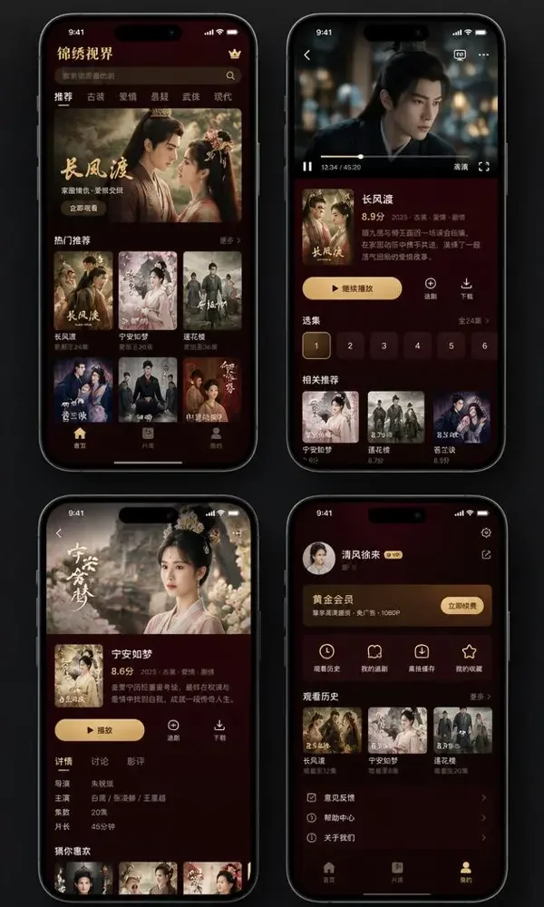 黄果短剧网址 APP 手机端界面展示